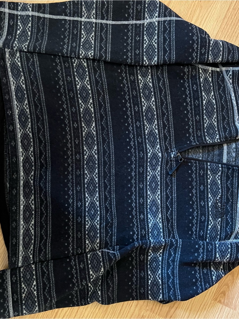 The North Face Navy with Light Gray Patterned Half-Zip Pullover